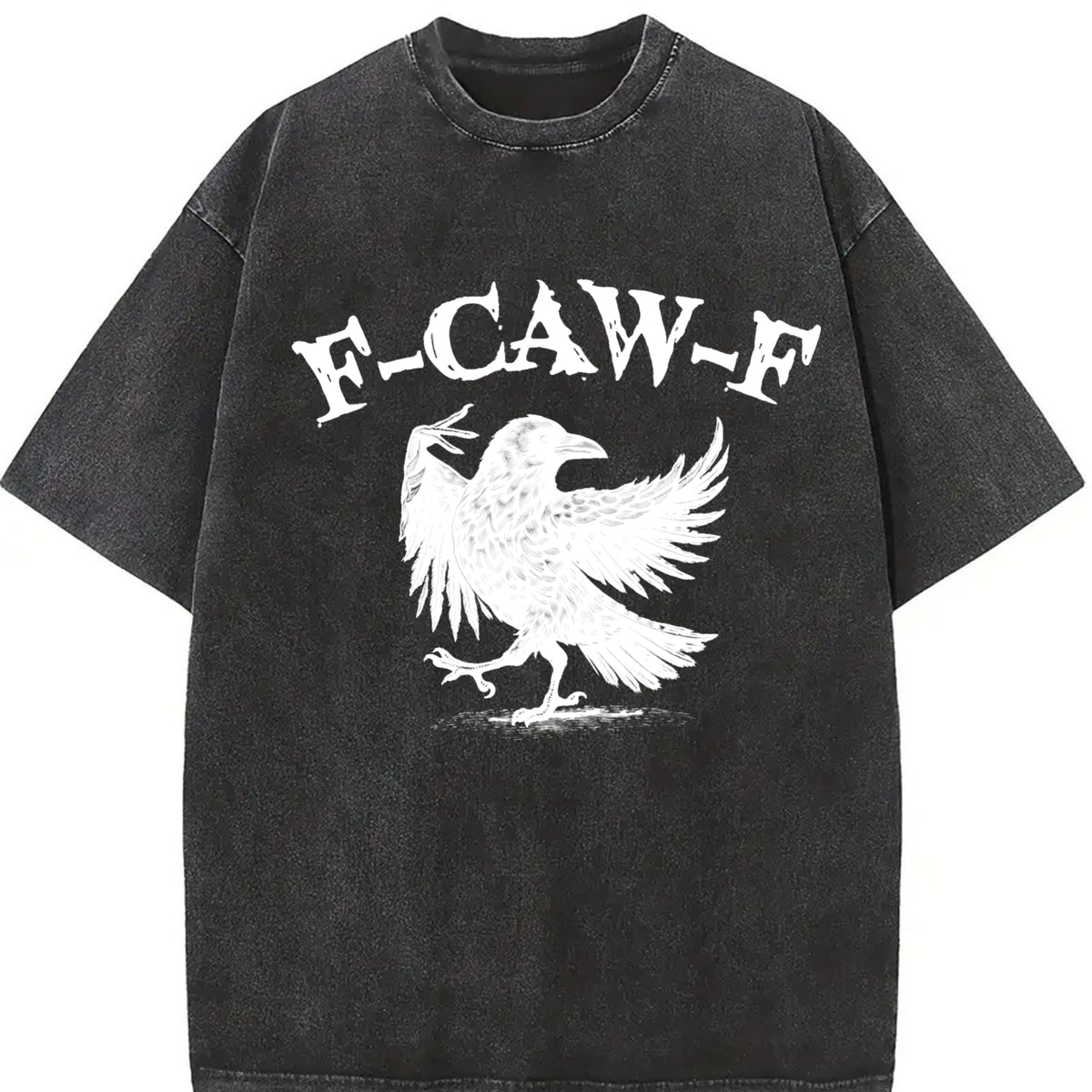 Crow F-Caw-F Black Crow vintage washed oversized T-shirt in Black