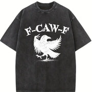Crow F-Caw-F Black Crow vintage washed oversized T-shirt in Black