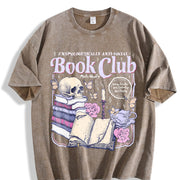 Anti Social Book Club Vintage Washed T-Shirt in Brown