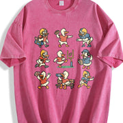 Silly Goose Football Vintage Washed T-Shirt in Red