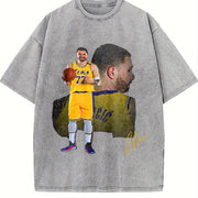 Luka the Don Welcome To Los Angeles LA Basketball Custom vintage washed oversized T-shirt in Gray