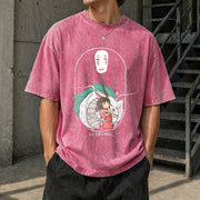 Spirited Away Ghibli Vintage Washed T-Shirt in Red