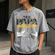 Grandpa for Grandfather Vintage Washed T-Shirt in Gray