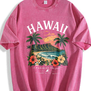 Paradise Found Hawaii Vintage Washed T-Shirt in Red