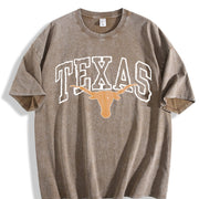 Texas Longhorn T Vintage Washed T-Shirt in Brown