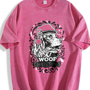 Black Loose Vintage Washed T-Shirt in Red