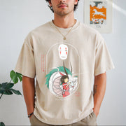 Spirited Away Ghibli Vintage Washed T-Shirt in Beige