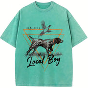 Local Boy High Tail Vintage Washed T-Shirt in Blue