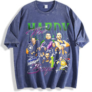 The Hardy Boyz Wrestling – WWE Legends – Jeff & Matt vintage washed oversized T-shirt in Blue