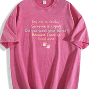 Mom to Young Children Please Send Wine Vintage Washed T-Shirt in Red