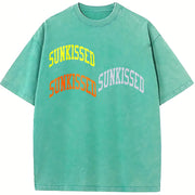 Neon Blue Sunkissed Preppy Beachy Preppy ClothesShirt Vintage Washed T-Shirt in Blue