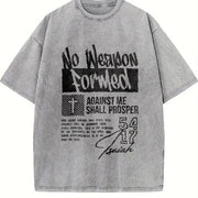 Retro 230 Christian Distressed for Youth Festive Vintage Washed T-Shirt in Gray