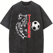 Tigers Soccer Vintage Washed T-Shirt in Black
