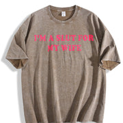 I'm a Slut for My Wife Vintage Washed T-Shirt in Brown