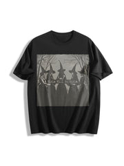 Girls Will Be Girls Witch Cotton T-Shirt in Black