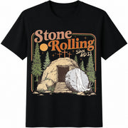 Rolling Christian Stones Easter Jesus Christ for Christian Cotton T-Shirt in Black