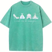 Meet Me at Midnight Vintage Washed T-Shirt in Blue