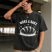 Wake and Bake Sourdough Vintage Washed T-Shirt in Black