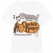 I Got Pegged at Cracker Barrel Old Country Store Cotton T-Shirt in White