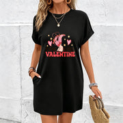 Attire for on Valentine's Day Cotton T-Shirt in Black