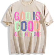 That Has Been the Phrase 'Light of Faith' Vintage Washed T-Shirt in Beige
