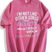 I'm NOT LIKE OTHER Anxiety T Vintage Washed T-Shirt in Red