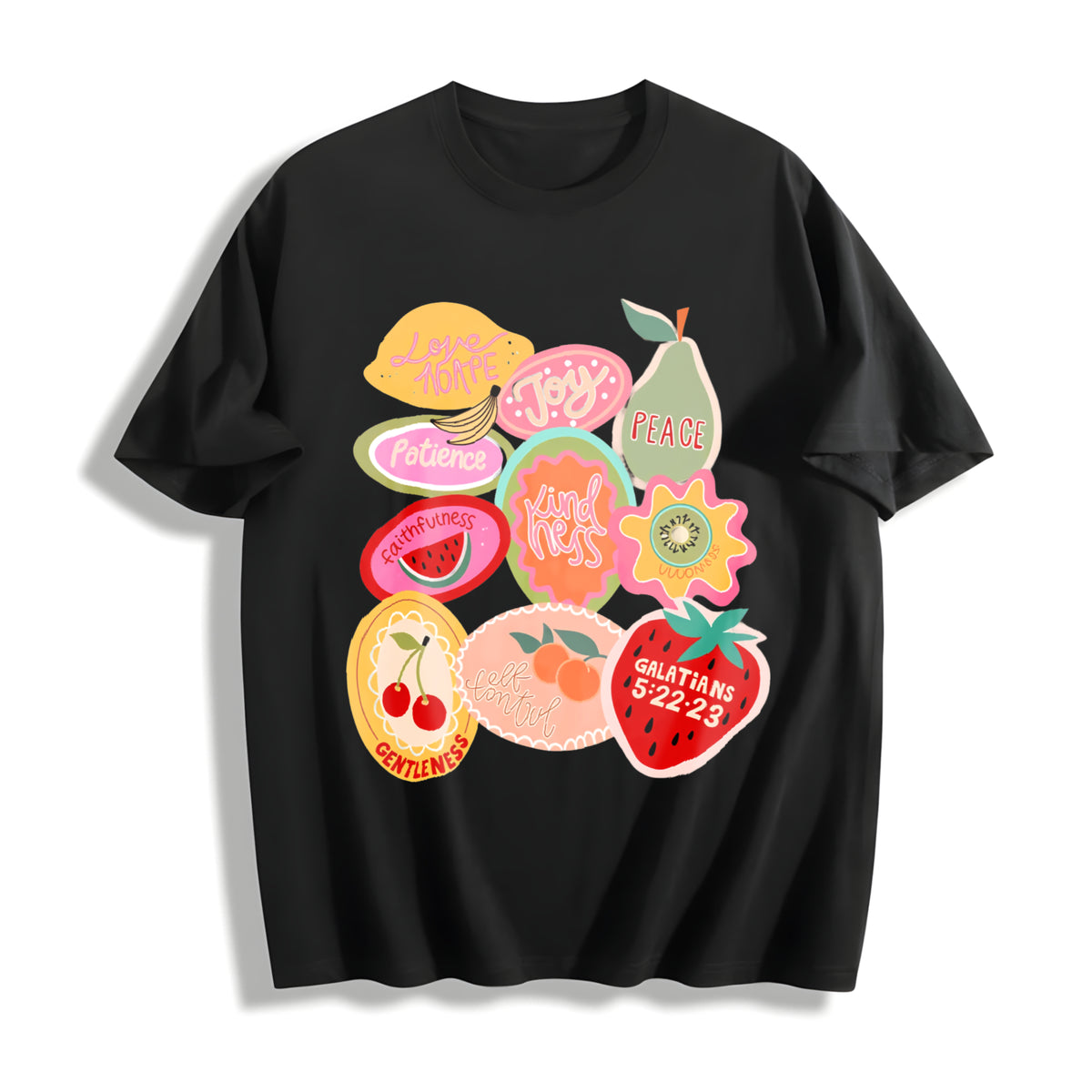 Short-sleeve Cotton T-Shirt in Black