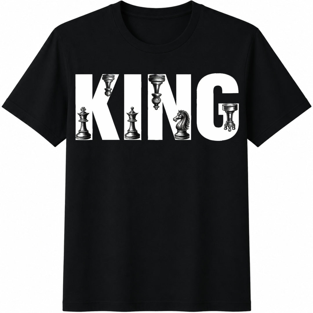 Chess King Cotton T-Shirt in Black