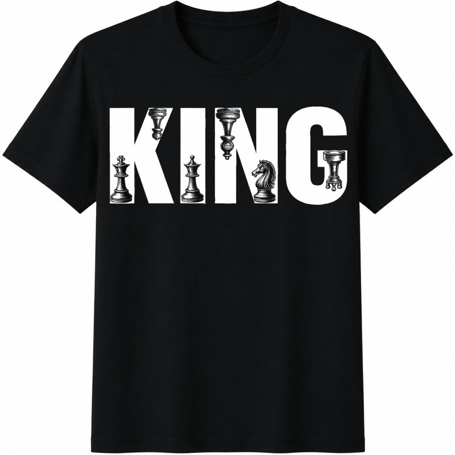 Chess King Cotton T-Shirt in Black