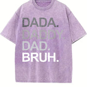 Dada Daddy Dad Bruh vintage washed oversized T-shirt in Purple