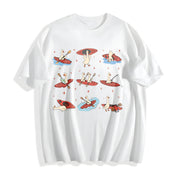 Silly Goose Kayaking Cotton T-Shirt in White