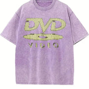 DVD Video Logo Vintage Washed T-Shirt in Purple