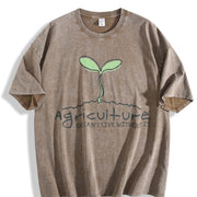 Agriculture You Can't Live Without It Vintage Washed T-Shirt in Brown