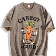 Carrot Club Toddler Cute Veggie Baby Easter Baby Shower Vintage Washed T-Shirt in Brown