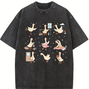 Silly Goose Ballet Vintage Washed T-Shirt in Black