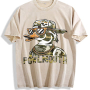 Sleeveless Tank Camo Duck Fowlmouth Muscle Vintage Washed T-Shirt in Beige