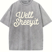 Well Sheeyit Vulgar Crude vintage washed oversized T-shirt in Gray