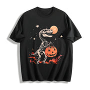 Dinosaur Halloween Cotton T-Shirt in Black