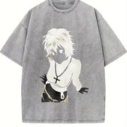 Hunter X Hunter Shizuku Murasaki Vintage Washed T-Shirt in Gray