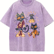 ZestLoop Pete the Cat Cartoon Vintage Washed T-Shirt in Purple