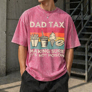 Dad Tax Fathers Day Vintage Washed T-Shirt in Red