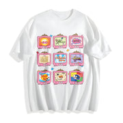 Retro Channel Movie Television Cotton T-Shirt in White