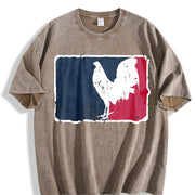 GameFowl Major League Rooster for Parties vintage washed oversized T-shirt in Brown
