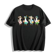 Silly Goose Beach Goose Cotton T-Shirt in Black