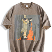 Keep Calm Dark & Beach Vintage Washed T-Shirt in Brown