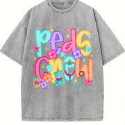 Cute Pediatric Crew for Pediatric Nurse Vintage Washed T-Shirt in Gray