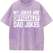 My Jokes Are Officially Dad Jokes Bold Vintage Washed T-Shirt in Purple