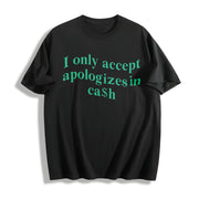 Slogan Crop for Holiday Outdoor Cotton T-Shirt in Black