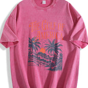 The Gulf of America Coastal Scene vintage washed oversized T-shirt in Red