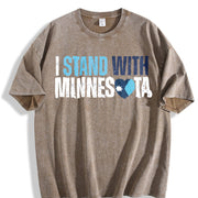 I Stand with Minnesota Vintage Washed T-Shirt in Brown